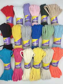 1pc 3mm Pure Cotton Braided Rope For Grooming, Multiple Colors Available, Rich Colors, Can Be Freely Matched. Suitable For Small Bags And Various Reinforcement Materials - 10m - View 6