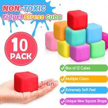 10 pièces Balles anti-stress en pâte de couleurs aléatoires, jouets de soulagement du stress doux, soulagement de l'anxiété, cubes anti-stress doux à presser, jouets sensoriels à presser, mini jouets à presser, étirables, pâte à modeler, cadeaux de fête, soulagement de l'anxiété - Multicolore - Voir 5