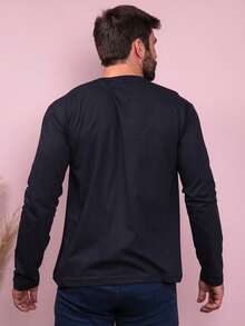 BOOS Men's Plain Long-Sleeved T-Shirt - Black - View 2