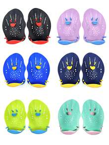 Paletas de natación, correa de silicona ajustable unisex, adecuadas para natación, deportes acuáticos y entrenamiento físico. Paletas de natación - Entrenamiento profesional y paletas de natación personales, diseño ergonómico con superficie de paleta de malla, artículos esenciales de playa, accesorios de playa, flotador de piscina - Multicolor - Ver 13