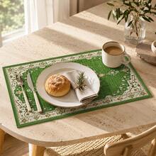 1pc Persian Style Placemat, Breakfast Mat, Coffee Mat, Coaster Set, Bowl & Plate Mat, Home Decor, Kitchen Accessory, Easy To Clean Placemat, Suitable For Home, Kitchen, Dining Room Table Decor, Holiday Gift, Multi-Piece Combination Set, Linen Placemat - Multicolor - View 3