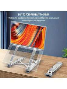 Portable Laptop Stand Aluminum Foldable Stand For Macbook Foldable Computer PC Tablet Support Notebook Stand Table Laptop Holder - Silver - View 8