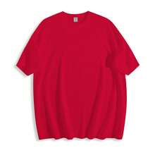 Women's Red 100% Cotton Ciao Bella Print Short Sleeve Round Neck Casual T-Shirt - 紅色 - 查看 2
