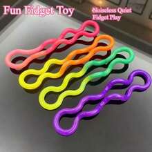 96pcs Pop Tubes Fidget Toy, Sensory Stretch Tube Design Novelty Gadget, Lightweight Portable Construction For Daily Leisure, Comfortable Tactile Experience, High Elastic Durable Material, Ideal Gift For Festival Birthday Holiday - 彩色 - 查看 7