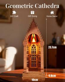 Robotime Rolife 3D Puzzle Twin Towers Cathedral, Wooden Puzzle For Adults, 111-Piece Model Kit, 2 Hours Assembly Time, Collectible Home Decor - TGA03 - View 2