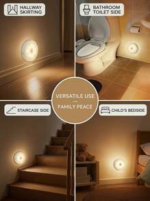 Luz de pared LED recargable con sensor de movimiento – Luz nocturna inalámbrica de encendido/apagado automático para cocina, dormitorio y baño - Blanco - Ver 4