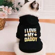 Pet Cat Hoodie, Autumn/Winter Style, Warm Fleece Lining, Suitable For Ragdoll Cats, Anti-Shedding, Also Suitable For Small Dogs And Puppies Spring Wear - Black - View 4