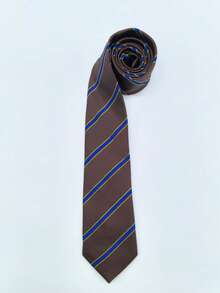 1pc Luxury Striped Men's Tie, French Luxury Striped Men's Tie Men's Business Suit Style, Commuting Accessories - Multicolor - View 7