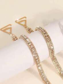 2pcs/Pair Rhinestone Women's Bra Shoulder Straps, Metal Backless Lingerie Straps - Gold - View 6