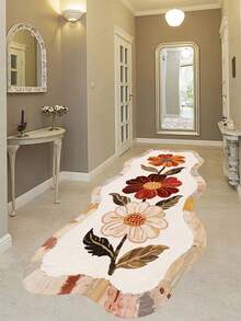 Alfombra de pasillo y alfombra de área antideslizante lavable con impresión digital para sala de estar, diseño moderno | Estilos moderno, escandinavo, bohemio y clásico | 100% poliéster - Rojo - Ver 6