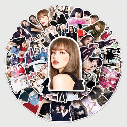 50 miếng nhãn dán màu đen hồng, nhãn dán ốp điện thoại nhóm nhạc nam K/POP, nhãn dán chống nước, văn phòng phẩm, đồ dùng học tập SKZ, nhãn dán DIY, nhãn dán trang trí, nhãn dán hoạt hình Stray/Kids, nhãn dán chủ đề anime, phù hợp cho điện thoại và vali, cũng phù hợp cho sổ tay, bình nước và đàn guitar, phù hợp cho máy tính xách tay, vali, điện thoại và bình nước