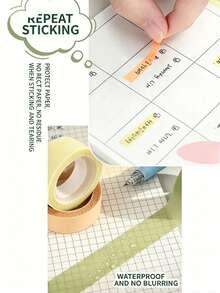 1/5/10pcs Fluorescent Highlighting Tape Colorful Book Annotation Stickers Reading Marker Pens, Calendar Labels Ultra-Thin Soft Color Index Tabs, Transparent Adhesive Sticky Notes Office Study Supplies Organization Planner Diary DIY Scrapbook Stationery Aesthetic Back To School Essentials - Multicolor - View 8