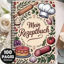 1pc German Recipe Book - Cooking Diary, German Baking And Cooking Recipe Notebook, Family Recipe Organizer With Pages, Gift For Women And Men - G - View 5