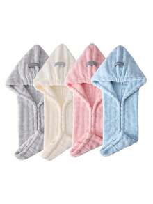 1pc Ultra-Fine Microfiber Absorbent Quick-Dry Hair Cap, Soft Comfortable Bathroom Towel, Minimalist Solid Color Bathroom Accessory, Super Absorbent Hair Towel, Anti-Frizz Wet Hair Shower Cap, Sleeping Shower Cap - Multicolor - View 5