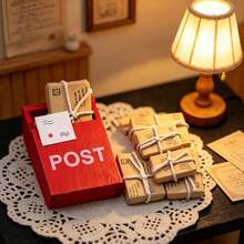 7pcs Mini Mailbox & Package Set, Christmas Doorway Miniature Scene Decor, Photography Props, DIY Simulated Scene Pocket Accessories, Collectible Gift For Hobbyists And Enthusiasts - Multicolor - View 5
