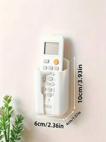 Durable Plastic Wall-Mounted Remote Control Storage Box, No Drilling Required, Space-Saving, Home Plastic Storage Box, TV And Phone Remote Control Holder, Phone Charger Holder, Multi-Functional No-Drill Storage Box - Multicolor - View 4
