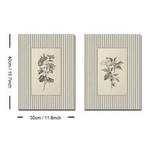 1/2件組 裝框/無框復古植物花卉鄉村風帆布海報 法式鄉村條紋古董花卉鄉村風牆面藝術印花 極簡農舍裝飾復古畫作 適用於走廊、玄關、客廳、現代家居裝飾 - Poster - 查看 16