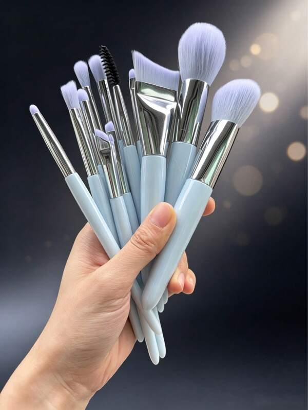 12Pcs Soft Synthetic Makeup Brush Set, Professional Full Face & Eye Makeup Brushes For Foundation, Blush, Eyeshadow, Concealer, Contour, Highlighter, Ultra-Soft Bristles, Aesthetic Nude Handle Beauty Tools For Beginners