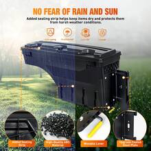 Nilight Truck Bed Tool Box Passenger Side Truck Tool Box Fit For Chevy GMC Sierra 1500 2500 3500 2007-2018 ABS Swing Case Truck Bed Storage Box W Lockable Lid Waterproof Wheel Well Toolbox - A - View 6