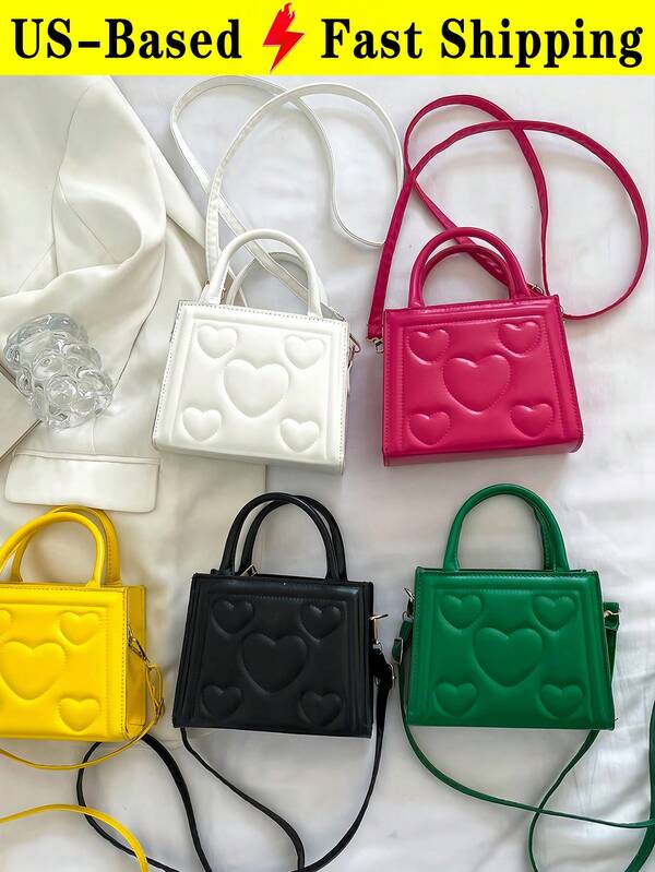 Cute Medium Handbag For Children Pastel Shoulder Bag Quilted Fabric Crossbody Bag Detachable Strap Mini Bag For Birthday Gift Vacation Graduation
