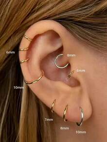 1pc High-Grade Nose Ring, Nose Septum Earring, 16G 1.2MM Thick Shaft, Fashion Piercing Jewelry - Silver - View 11