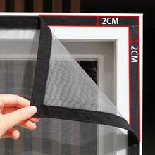 1pc Home Mosquito Screen Window, Easy Installation, Self-Adhesive Insect Screen For Home Doors And Windows - Gray Mesh With Black Border - View 9