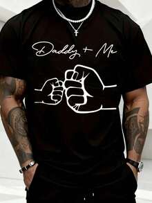 Camiseta de "Daddy And Me Fist Bump" Conjunto Familiar a Juego Regalo de Unión para Padre e Hijo Ropa Casual para Celebración del Día del Padre o Cumpleaños - Negro - Ver 1