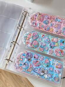 A4 Cute Sticker Storage Book - Matte PP Cover With Elastic Band, Reusable Sticker Album For 3D Glitter Stickers And Planner Supplies,Back To School - A4 - View 1