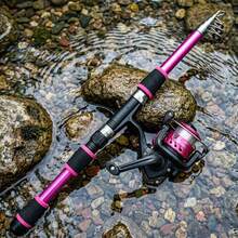 Multi-Color Telescopic Fishing Rod & Reel Combo With Pre-Spooled Reel Storage Bag Beginner Friendly Affordable Portable Freshwater Fishing Kit For Small Medium Fish - Blue - View 8
