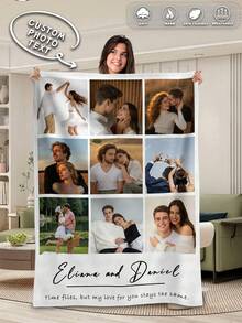 1pc Customized Photo Blanket, Customized Flannel Blanket, Can Print Photos And Text, Bedding Blanket, Customized Bed Blanket, Customized Image Blanket, Personalized Family Photo Blanket, Customized Image Blanket, Personalized Family Photo Blanket, Personalized Throw Blanket, Blanket For Best Friend, Comfortable Blanket, Family Gift, Wedding Gift, Christmas Gift, Birthday Gift, Gift For Friend, Gift For Her, Gift For Pet - Style 8 - View 1