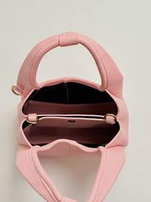 Bolso de mujer de estilo cubo, diseño elegante y minimalista, gran capacidad, color caqui, estilo de bandolera - Rosa - Ver 10