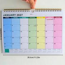 1pc 2027 Gradient Color Minimalist Calendar 11"X8" Calendar, January 2027 To June 2028, Wall Calendar With Large Note Space, Planner Calendar, Planning Book, Suitable For Memo, Recording, Planning Schedule, Applicable For Home And Planning - Single Piece - View 6