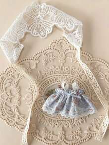 Cute Floral Lace Camisole Dress With Bow, DIY Doll Clothing Accessory, Suitable For Cry Baby Dolls - Baby Blue - View 4