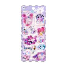 Pegatinas 3D con brillos en forma de conejo lindo, gatito, botella de agua y estrella, divertido intercambio de pegatinas - Multicolor - Ver 25