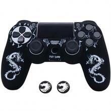 Dual Dragons Controller Skin Cover For Playstation 4 Controller, RALAN 1 Controller Protector Case+2 Customised Thumb Grips Caps - View 5