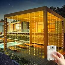 LED Curtain Lights, 8 Modes Fairy Lights, Button Control, Suitable For Indoor Use - Battery Box, Perfect For Christmas, Wedding, Party, Garden, Living Room Curtain Decoration String Lights - Battery Box Curtain Light - View 17