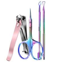 ANDVICTORY 4pcs Nail Clipper Scissors Cuticle Trimmer Set, Extremely Sharp Blades, With Cuticle Pusher And Stainless Steel Cutter, Suitable For Foot Care, Nail Care And Fingernails - Multicolor - View 8