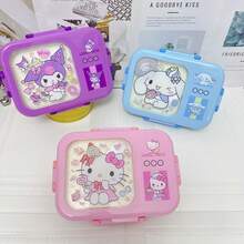 1個 Sanrio Hello Kitty & Friends 粉色便當盒套組 - 防漏、長方形、耐用塑料分格午餐盒，手洗，適用於工作、學校和旅行。便當收納盒 | 卡通主題便當盒 | 易於清潔的材質 - 彩色 - 查看 11