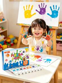 12-Color Washable Children's Finger Paint Set, 36ml Per Tube, Vibrant Art Paints, Suitable For Toddler Handprint Art And Preschool Creative Activities - 12 Colors - View 4