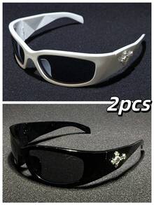 1pc Retro Men's Fashion Glasses, Decorative Eyeglasses For All Seasons, Beach & Party - Multicolor - View 9