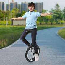 18 Inch Wheel Outdoor Unicycle, Height Adjustable Unicycle, 28.74-33.46In Tall One Wheel Bike For Adults, 143.3-165.35Lbs Load Bearing Capacity (Black, 18 Inch) - Black - View 3