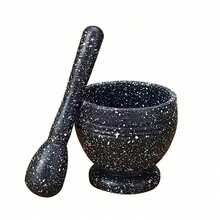 1 Set Of Grinder & Pestle Set - PP Garlic/Pepper/Spice Grinder Bowl - Multi-Functional Kitchen Tool For Seasonings, Grains Spice Grinder - Household Kitchen Gadgets - Black - View 10