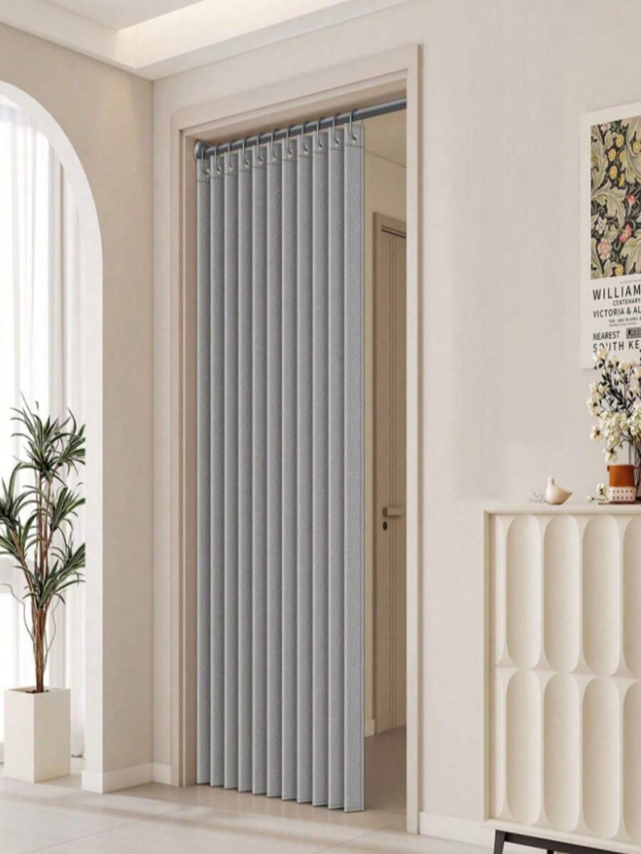 1pc Foldable Blind Curtain | Windproof Partition Curtain | Comes With Hooks And Storage Straps | Modern Polyester Fiber Material Design | Suitable For Living Room, Bedroom And Kitchen | Multiple Colors And Sizes Available | Easy To Maintain | Elegant Living Room Curtain | Bedroom Partition Curtain | Foldable Design | Smooth Touch