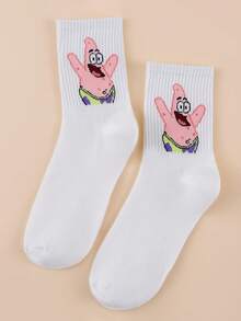 SpongeBob SquarePants 1 Pair Women's Fun Personalized Cartoon Cute Multicolor Jacquard Mid-Calf Socks,Athletic, All-Season, Suitable For Daily Wear - Multicolor - View 4