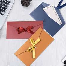 20pcs Colorful Envelopes, Creative Premium European Style Envelopes With Bow, Thickened Pearl Paper, Long Envelopes - Regular Model - View 7
