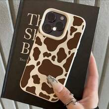 1pc Fashionable Retro Cute Playful Brown Cow Print TPU Phone Case Compatible With IPhone/,International Version, Not The Domestic Version - White - View 2