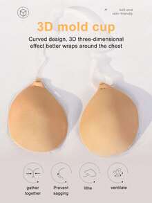 1 pieza Sujetador sin tirantes con alas de ángel, convertible con tirantes desmontables, diseño sin espalda que ofrece levantamiento y soporte fuertes, viene con tirantes autoadhesivos transparentes, perfecto para vestidos con escote profundo y sin espalda. Material de silicona premium con adhesión confiable, ideal - Multicolor - Ver 10