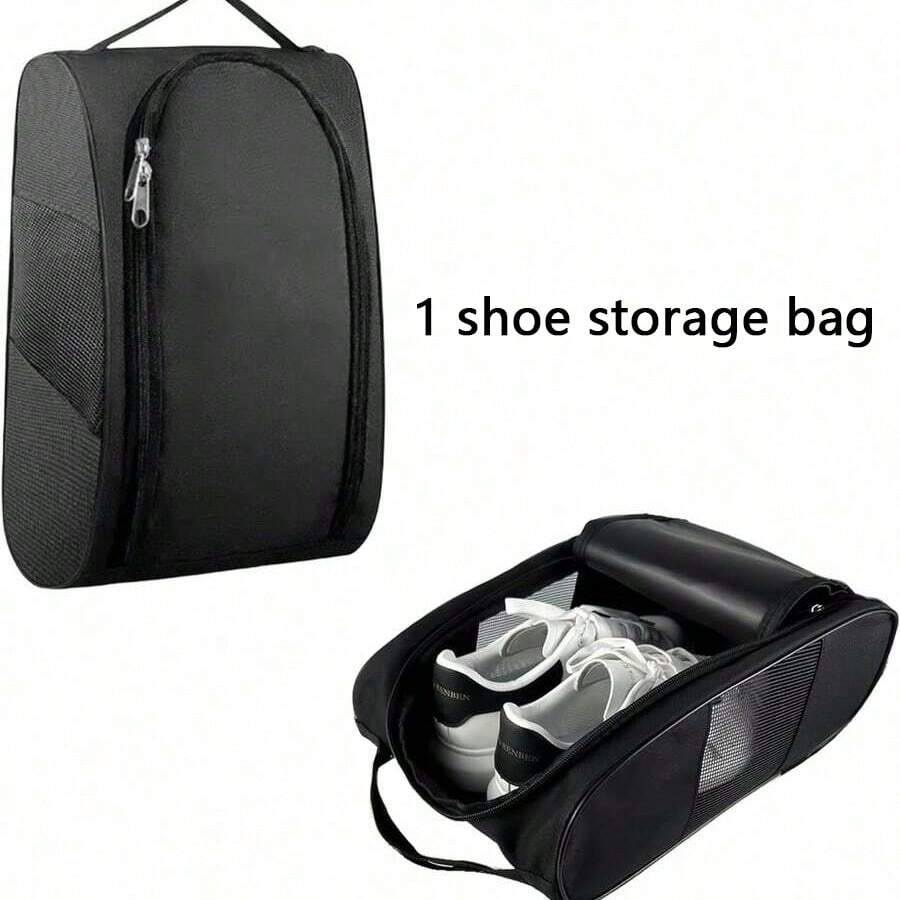 Portable Oxford Golf Shoes Bag, Sports Shoe Bag With Ventilation, Waterproof Travel Shoes Bag,Shoes Storage Organizer With Zipper Closuren For Outdoor - Multicolor - View 1