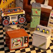 Vintage Home Appliance Building Set, Classic Series Building Blocks Toy, Collectible Mini Model Building Toy, Creative DIY Building Set, Home Decor, Desktop Model Ornament, Birthday Christmas Gift Toy, 500+ Pieces - Multicolor - View 4