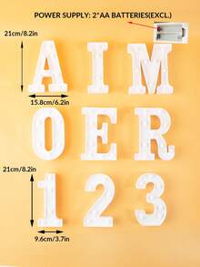 16cm 家居裝飾白色發光 A-Z LED 字母燈,電池供電,臥室裝飾字母夜燈,婚禮裝飾,生日派對裝飾,女孩房/兒童房裝飾字母燈,節日居家酒吧裝飾字母燈,字母燈 - 21cm白色 - 查看 12